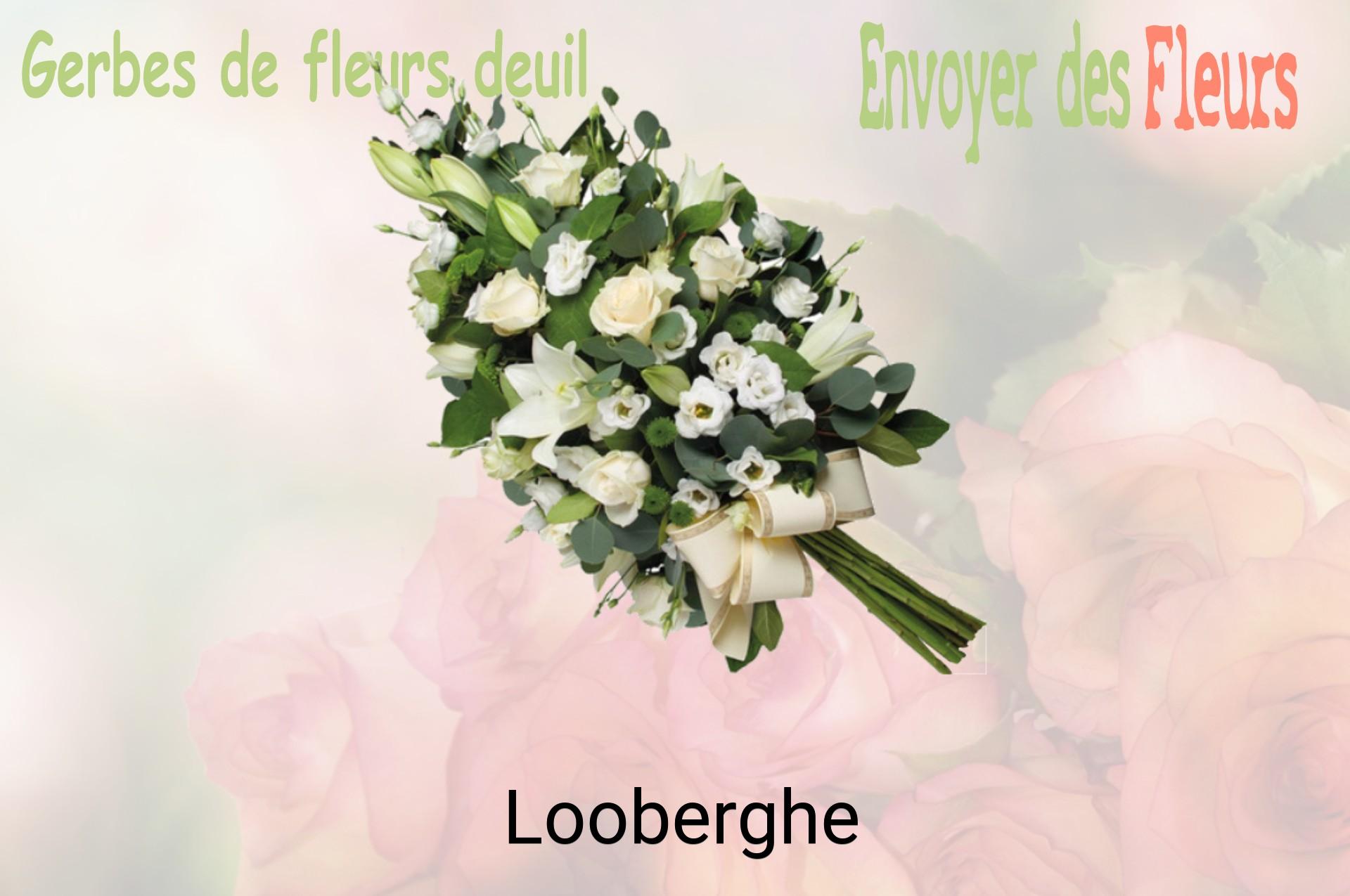 Gerbe de fleurs de deuil livrée à Looberghe